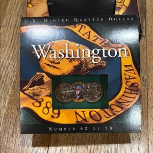 2007 Washington State Quarter PD Collectible Display - Blue & Yellow